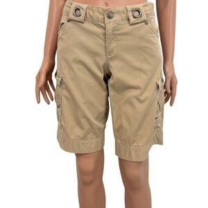 Athleta 6 organic cotton grommet trimmed cargo shorts SH 2994